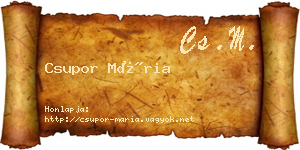 Csupor Mária névjegykártya