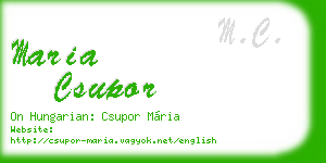 maria csupor business card